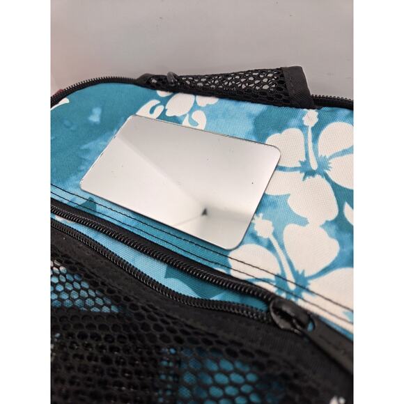 LL Bean Traveler Bag Hanging Toiletry Organizer Blue Tropical Mirror Detachable - Picture 5 of 11